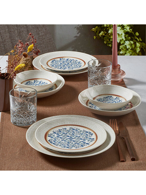 GÜRAL PORSELEN Camelia 24 Parça 6 Kişilik Yemek Takımı 22153