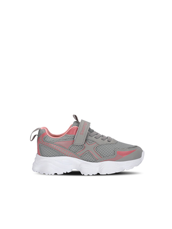 SLAZENGER FIZZY Kız Çocuk Cırt Cırtlı Gri / Pembe Günlük Spor Ayakkabısı