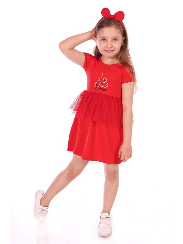 Toontoykids Kız Bebek Cup Cake Nakışlı Elbise