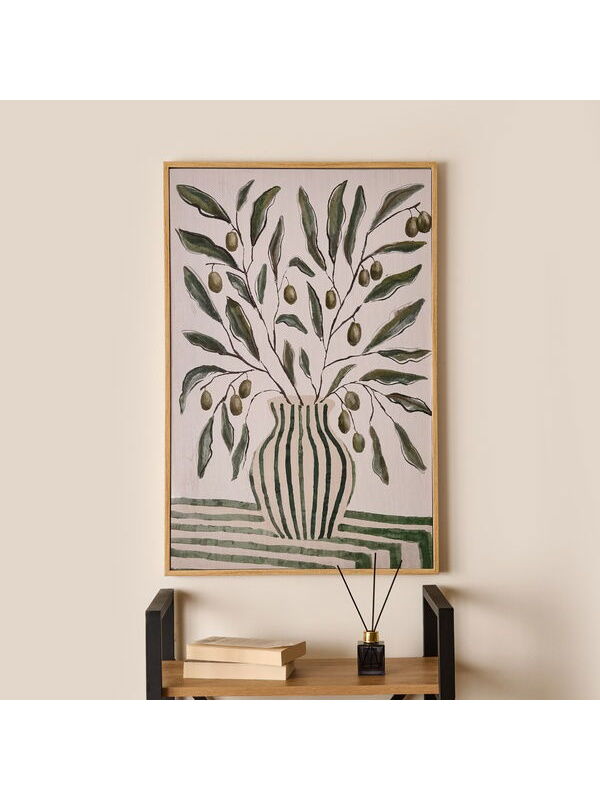 Evidea Deco Green Culture Olive Kanvas Tablo - Yeşil - 90x60 cm