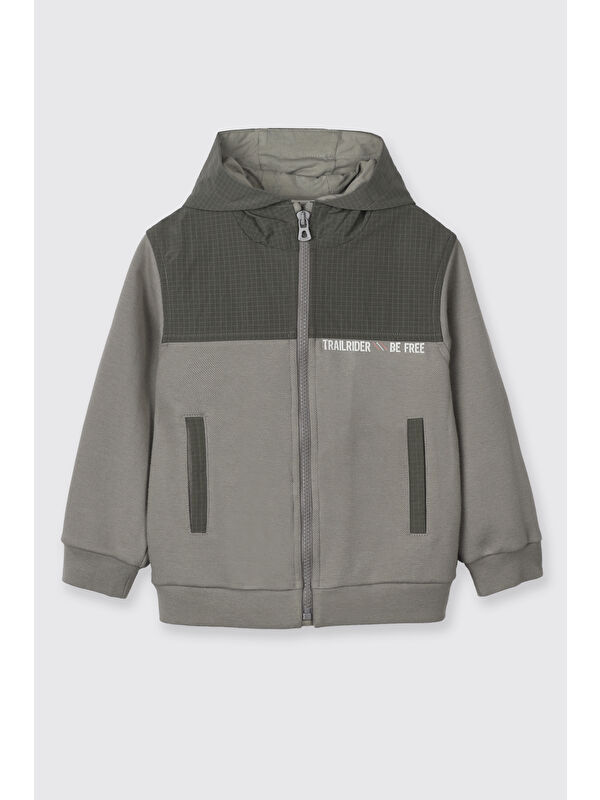 Panço Erkek Çocuk Fermuarlı Sweatshirt Antrasit