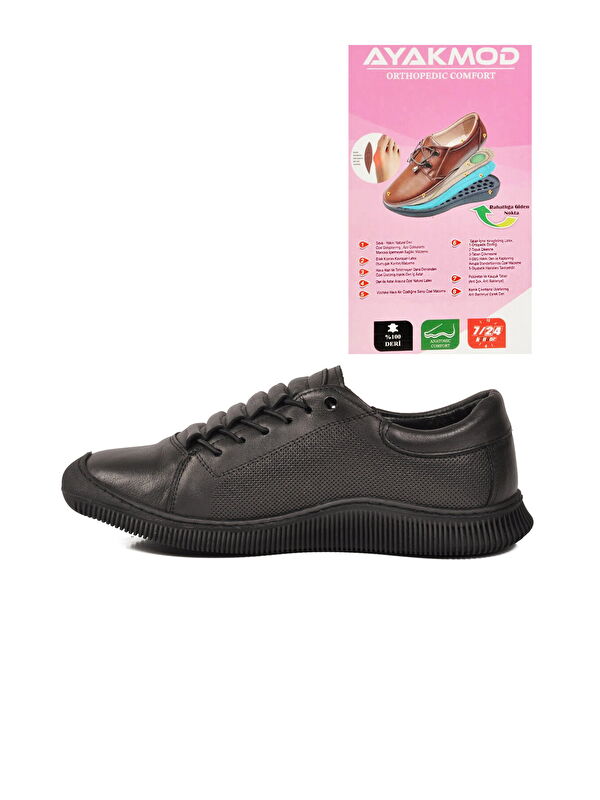 Ayakmod Bej Ayakmod Hakiki Deri Ortopedik Kadın Casual Ayakkabı 5605 Z