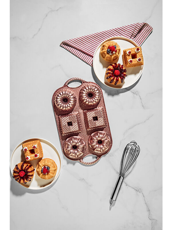 Nehir Valeria Rose Gold 6'lı Döküm Kek Kalıbı