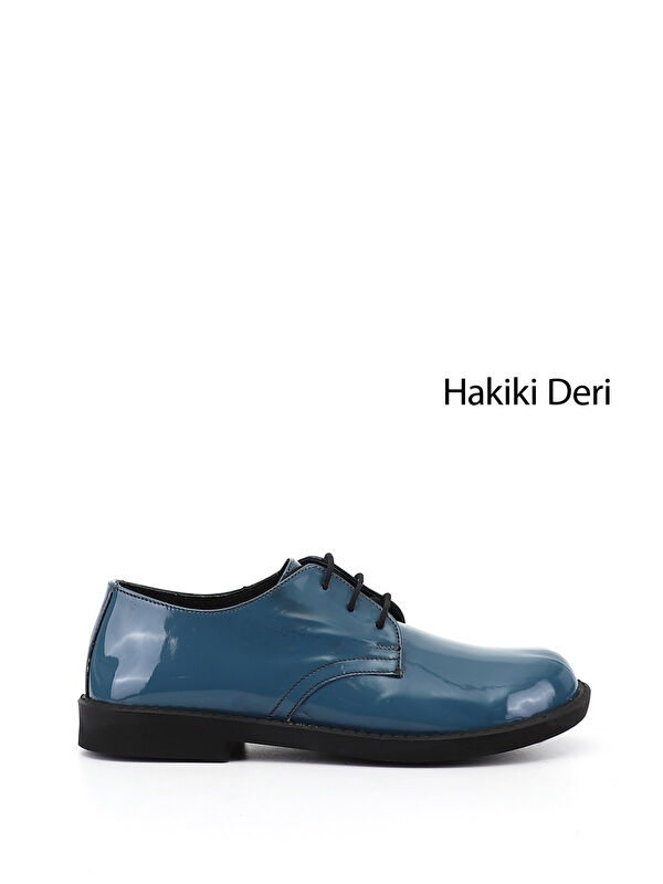 GÖNDERİ(R) Kadın MAVİ Bağcıklı Hakiki Deri Oxford Ayakkabı