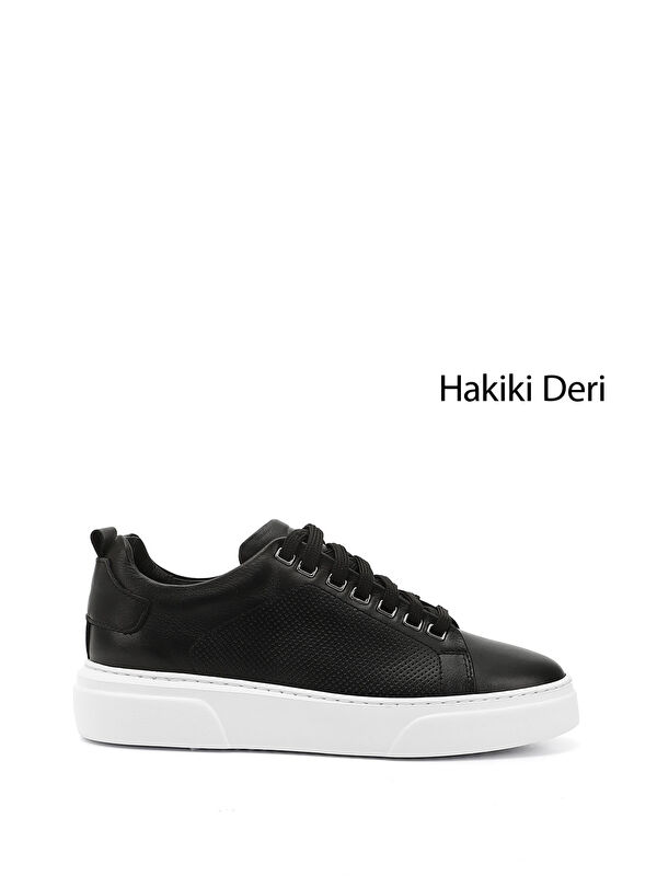 GÖNDERİ(R) Erkek ZÜMRÜT-SİYAH Bağcıklı Hakiki Deri Sneaker