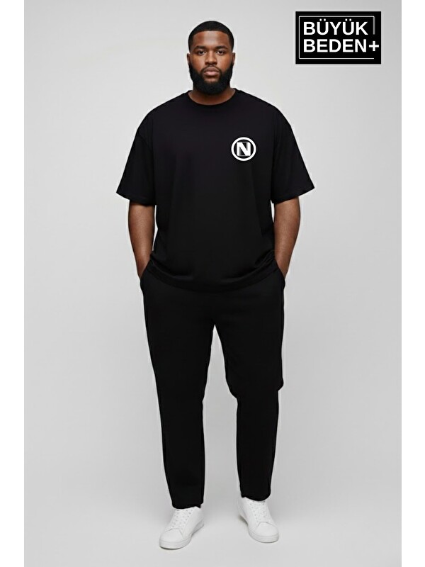Süperlife Erkek Büyük Beden N Baskılı 3xl-6xl Bisiklet Yaka Tshırt SPR26BTS510-19