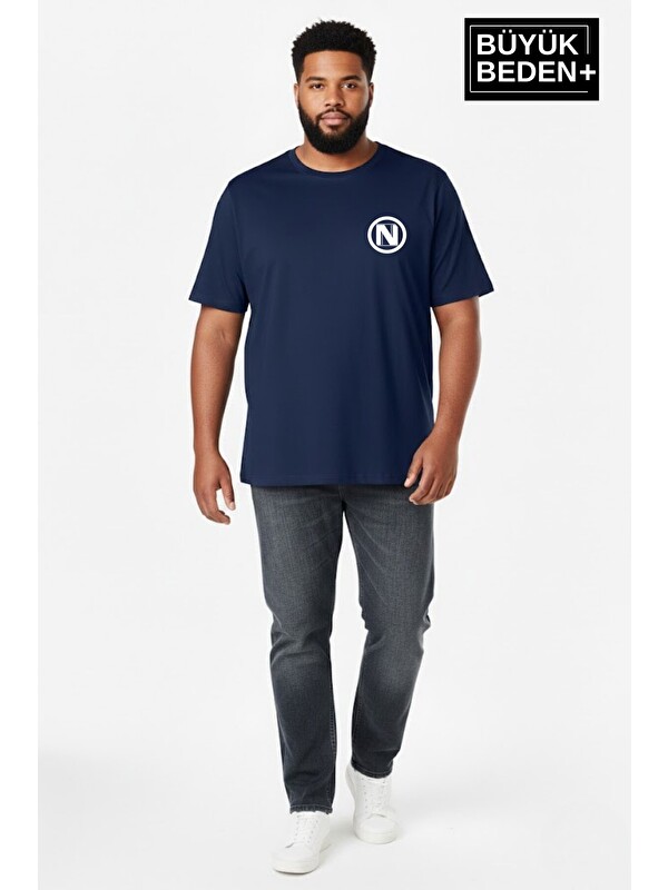 Süperlife Erkek Büyük Beden N Baskılı 3xl-6xl Bisiklet Yaka Tshırt SPR26BTS510-19
