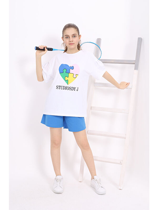 Toontoykids Kız Çocuk Baskılı Şortlu Takım