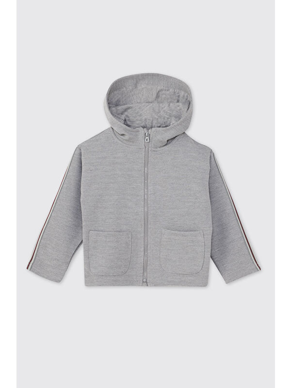 Panço Erkek Bebek Fermuarlı Gri Sweatshirt