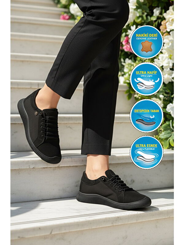 Ayakmod Bej Ayakmod Hakiki Deri Ortopedik Kadın Casual Ayakkabı 5605 Z