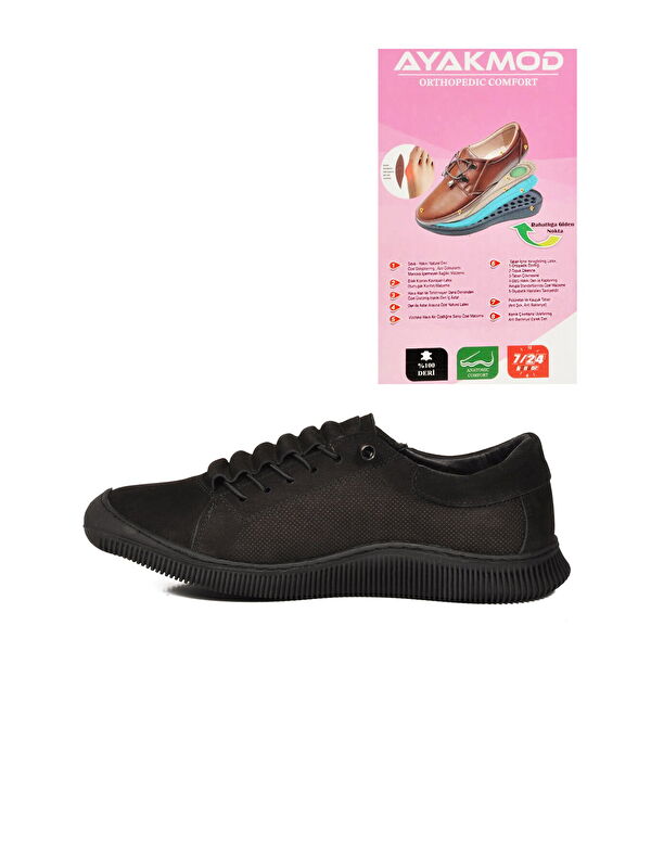 Ayakmod Bej Ayakmod Hakiki Deri Ortopedik Kadın Casual Ayakkabı 5605 Z