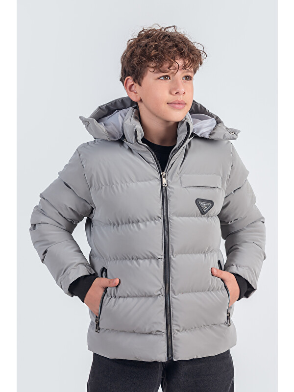 Pina Kids Nova Kumaş Kapüşonlu Erkek Çocuk Kışlık Mont KM2509