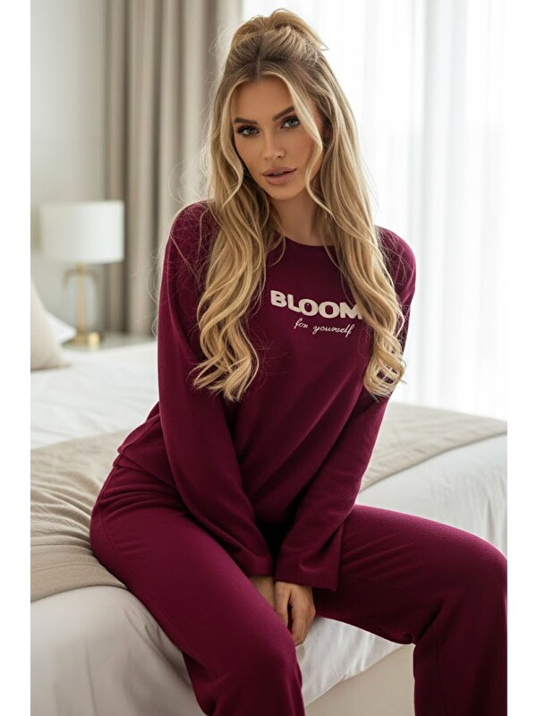 Siyah İnci Havlu Kumaş Örme Pijama Takım25226006