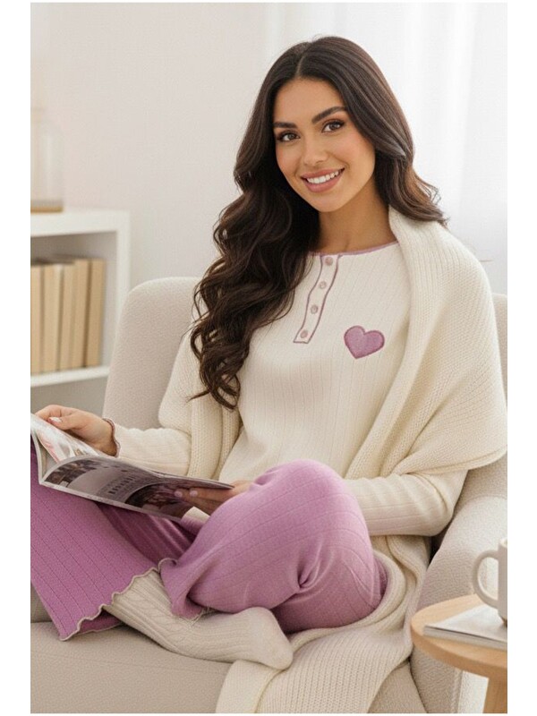 Siyah İnci Örme İnterlok Pijama Takım25226009