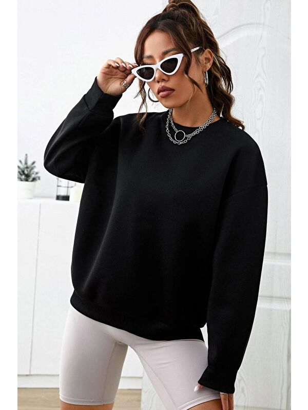 uyguntarz Unisex Los Angles Baskılı Bisiklet Yaka Sweatshirt
