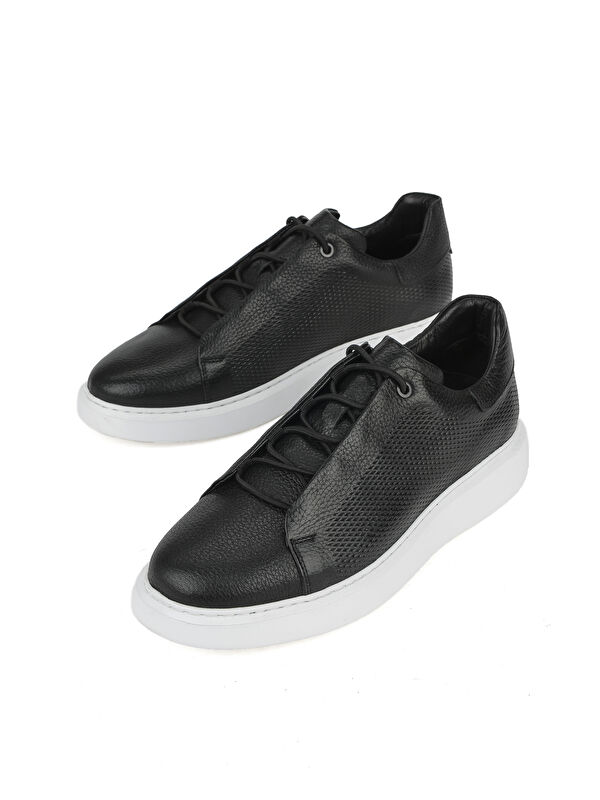 Erkek Hakiki Deri Sneaker 1531026Z8552 Siyah - Görsel 6