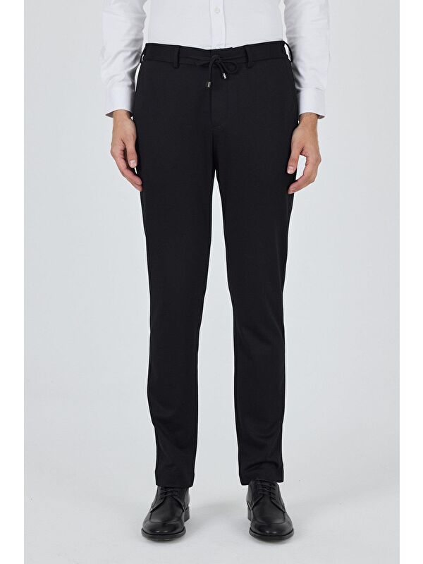 İMZA Siyah Esnek Yandan Cepli Casual Slim Fit Pantolon 1003250158
