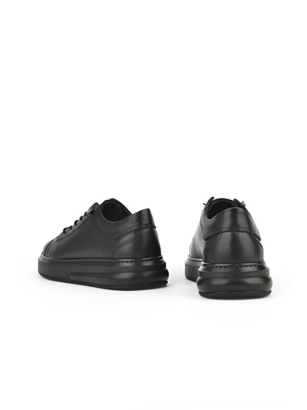 Erkek Hakiki Deri Sneaker 153423Z73 Siyah - Görsel 4