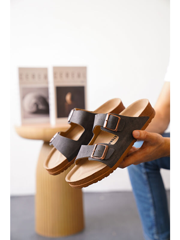 Arizona Günlük Ortopedik Unisex Çift Tokalı Terlik - Görsel 4