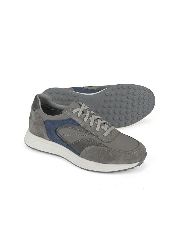 Erkek Hakiki Deri Sneaker 1531026Z313 Gri - Görsel 5