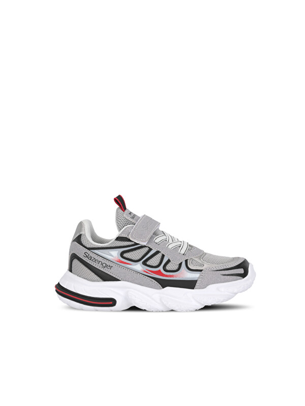 SLAZENGER KUFA I Unisex Çocuk Cırt Cırtlı Gri / Siyah Günlük Spor Ayakkabısı