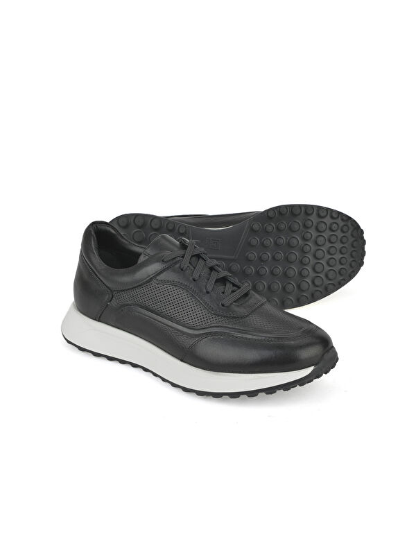 Erkek Hakiki Deri Sneaker 1531026Z290 Siyah - Görsel 5