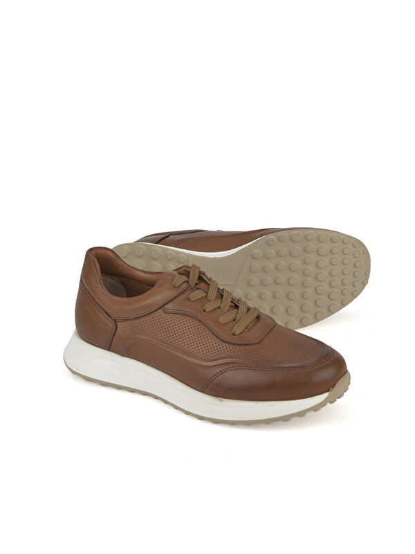 Erkek Hakiki Deri Sneaker 1531026Z290 Taba - Görsel 5