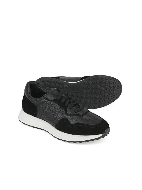 Erkek Hakiki Deri Sneaker 1531026Z265 Siyah - Görsel 5
