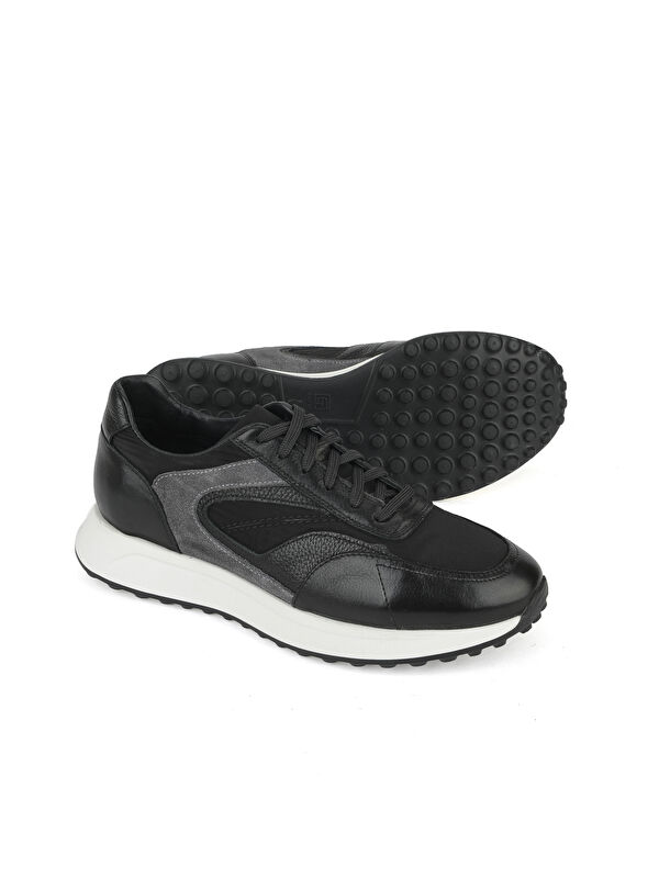 Erkek Hakiki Deri Sneaker 1531026Z313 Siyah - Görsel 5