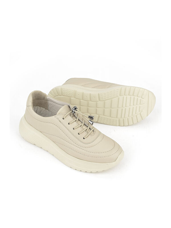 Kadın Hakiki Deri Sneaker 1531050Z2650F100K Bej - Görsel 5