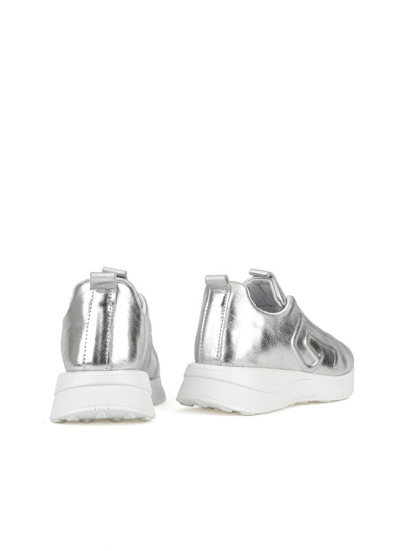 Kadın Hakiki Deri Sneaker 1531050Z26802480PK Gümüş - Görsel 4