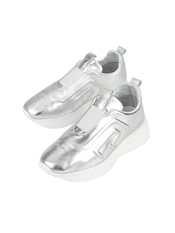 Kadın Hakiki Deri Sneaker 1531050Z26802480PK Gümüş - Görsel 6