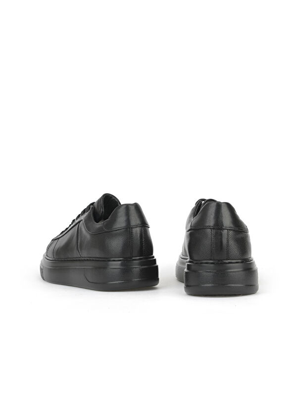 Erkek Hakiki Deri Sneaker 1531026ZH12 Siyah - Görsel 4