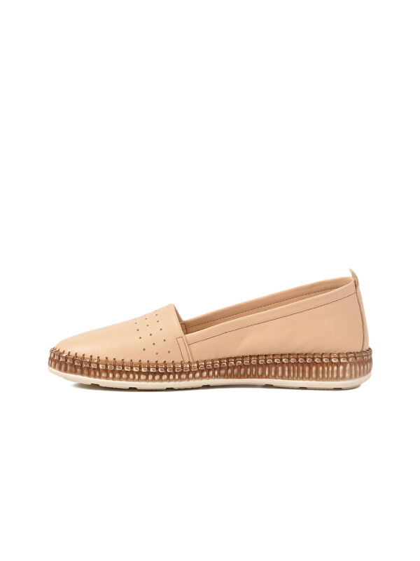 Bej Hakiki Deri Kadın Casual Ayakkabı 231747 Z - Görsel 3