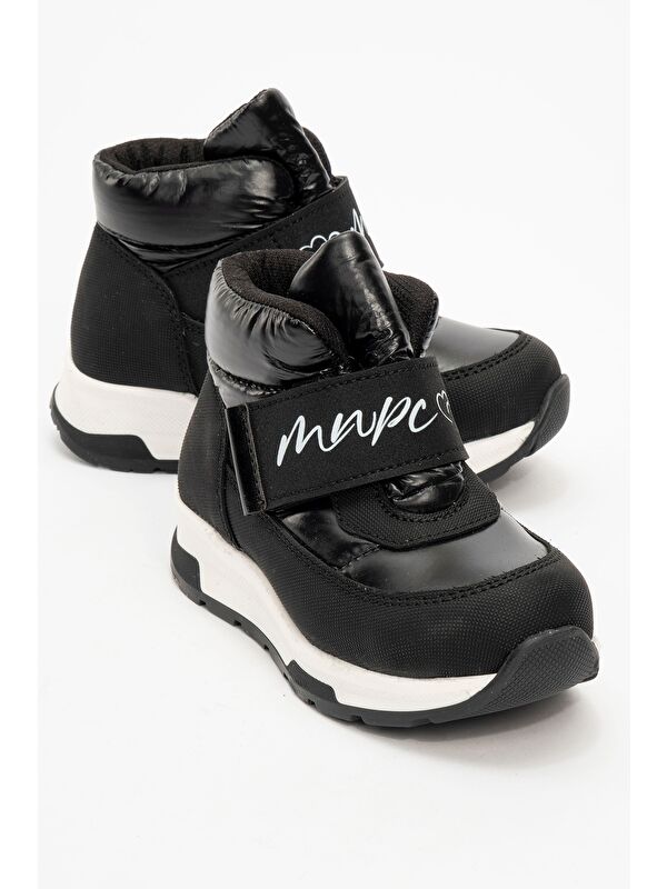 Kız Çocuk Siyah Suni Deri Suya Dayanıklı Anatomik Günlük Bot - Görsel 2