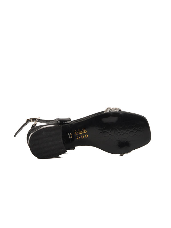 Siyah Kız Çocuk Taşlı Sandalet 07 F - Görsel 6