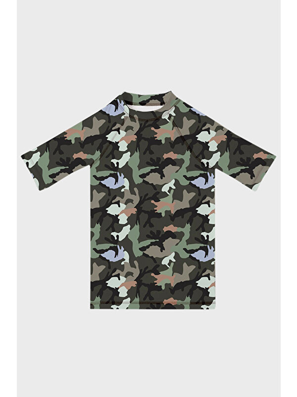 Slipstop Ranger Kamuflaj Desenli Uv Korumalı Unisex Çocuk T Shirt ST2421000008