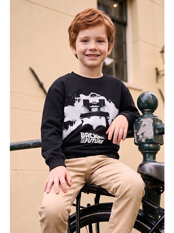 Fullamoda Back To The Future Baskılı Erkek Çocuk Sweatshirt