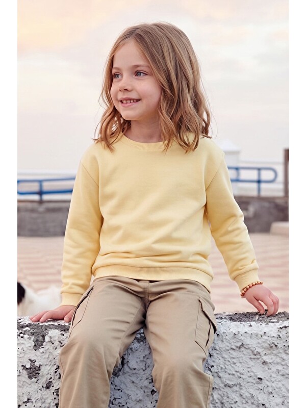 Fullamoda 3 İplik Basic Unisex Çocuk Sweatshirt