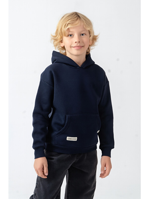 Ahengim Erkek Çocuk Basic Kalın 3 İplik Kışlık Okul Sweat Ak5315