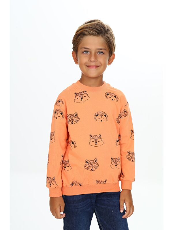 Toontoykids Erkek Çocuk Relax Fit Kapüşonlu Cepli Hafif Düşük Omuz Nakışlı Sweatshirt