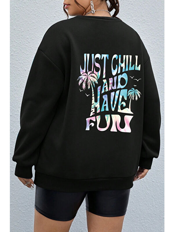 uyguntarz Unisex Just Fun Baskılı Bisiklet Yaka Sweatshirt