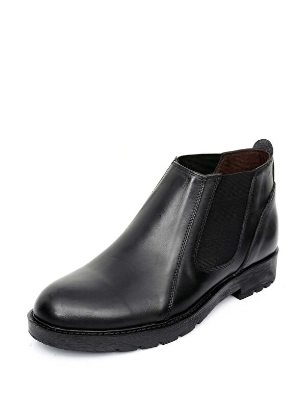 Hakiki Deri Yuvarlak Burun Kauçuk Taban Lastikli Günlük Erkek Bot 01206 - Görsel 8