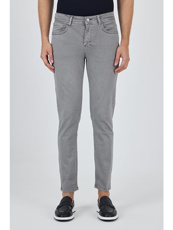 İMZA Gri Pamuklu 5 Cep Casual Slim Fit 5 Cep Pantolon 1003250318