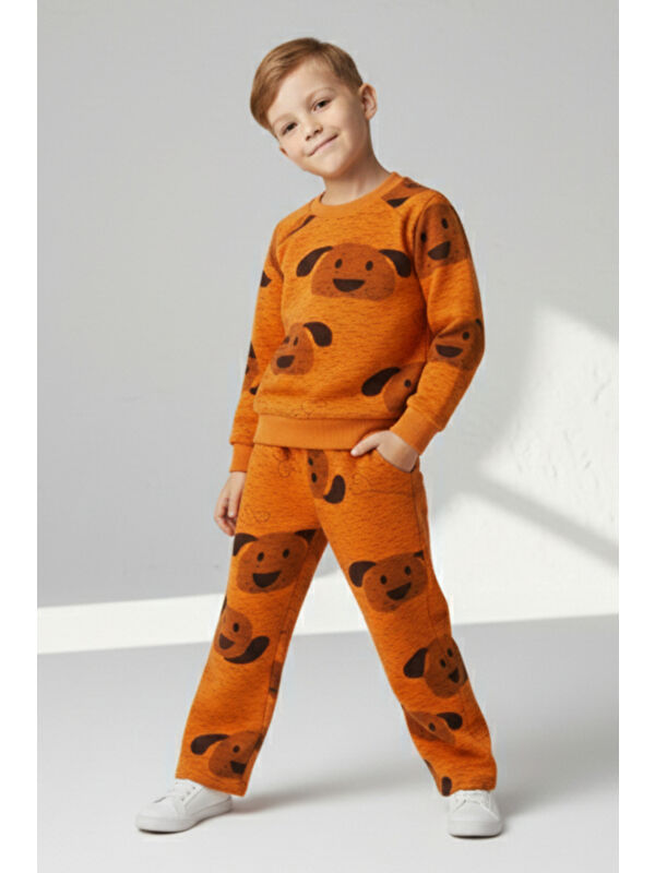 My Kids Wear Erkek Çocuk 3 İplik Şardonlu Rahat Kalıp Eşofman Takımı 2-8 Yaş 12377