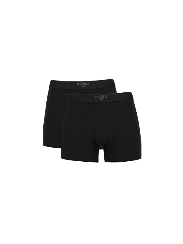 Kiğılı 2'li Düz Modal Karışımlı Pamuklu Boxer Seti