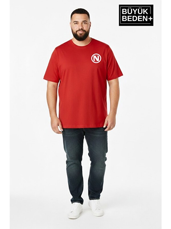 Süperlife Erkek Büyük Beden N Baskılı 3xl-6xl Bisiklet Yaka Tshırt SPR26BTS510-19