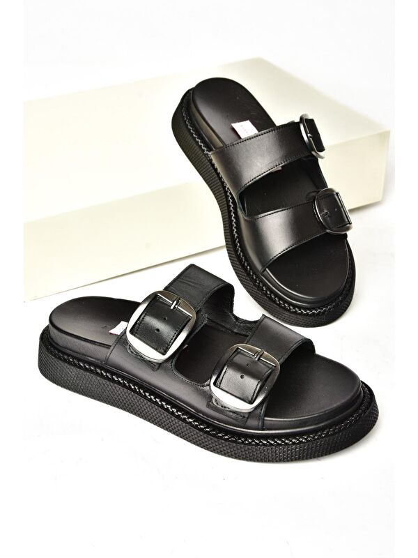 P5400332 Siyah Kadın Terlik - Görsel 4