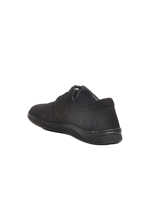 Siyah Nubuk Hakiki Deri Erkek Casual Ayakkabı 617 M - Görsel 5