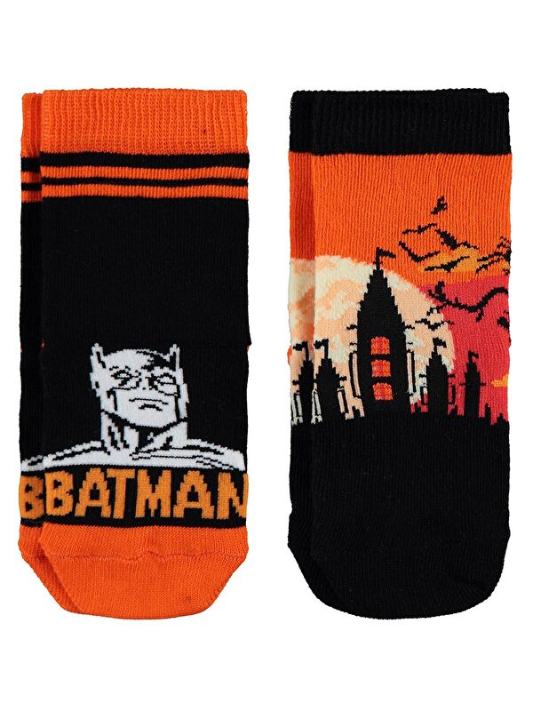 Civil Batman Erkek Çocuk 2'li Soket Çorap Set 3-11 Yaş Turuncu